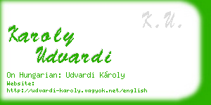 karoly udvardi business card